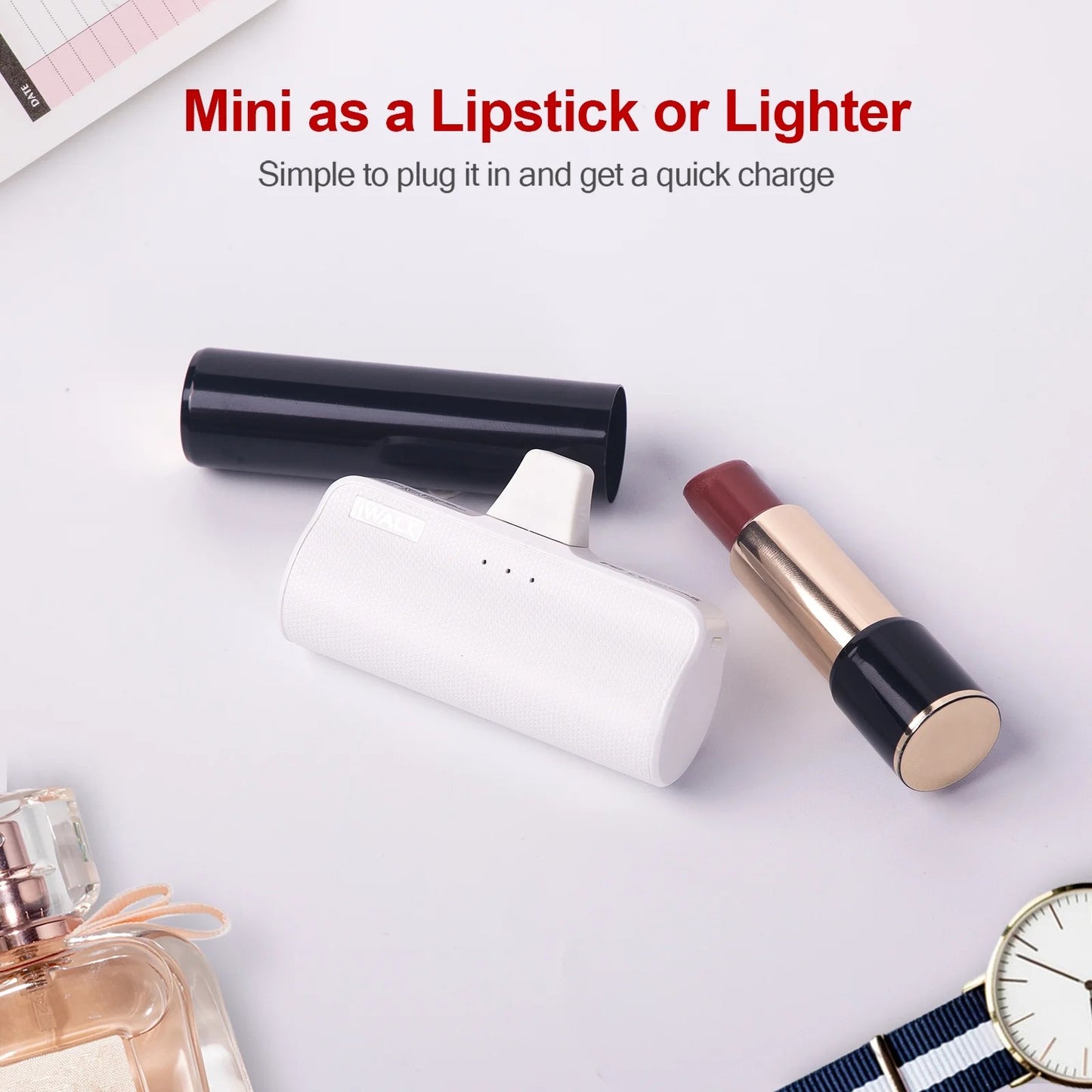 Mini Portable Charger Power Bank 3300mAh Compatible with iPhone 14/13/12 Pro Max/11 Pro,