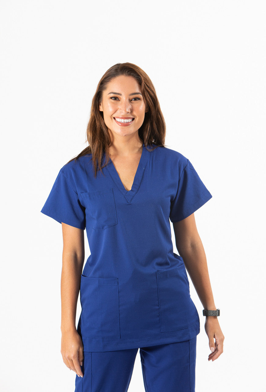 Scrub Shine Classic Unisex Scrub Top Royal Blue