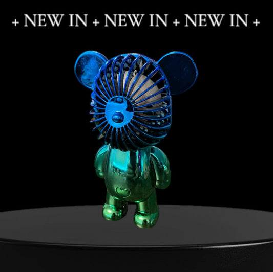 Bear Fan Portable, Handheld Mini Fan Personal USB Rechargeable Battery Powered Handy with 3 Speeds Adjustable for Home, Outdoor, Office, Travel, Summer, Kids Girls (blue)