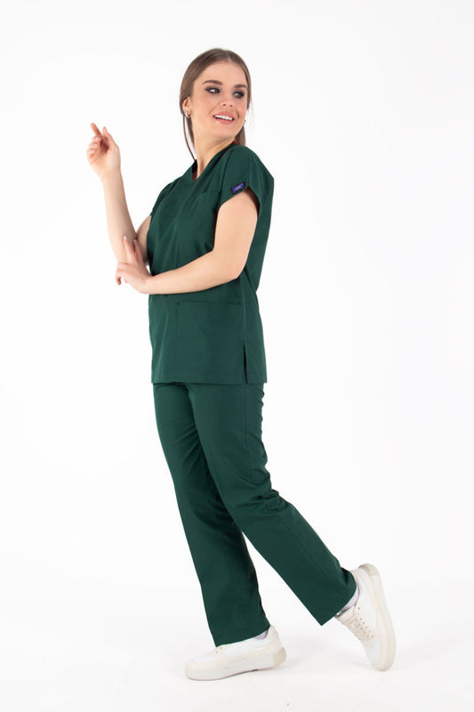 Scrub Shine HUNTER GREEN scrub set,Nursing Uniform, Scrub Set ,Stretch Surgeon, Medical Uniforms, Work Outlet Breathable ,Premium Fabric ,Nurse Workwear