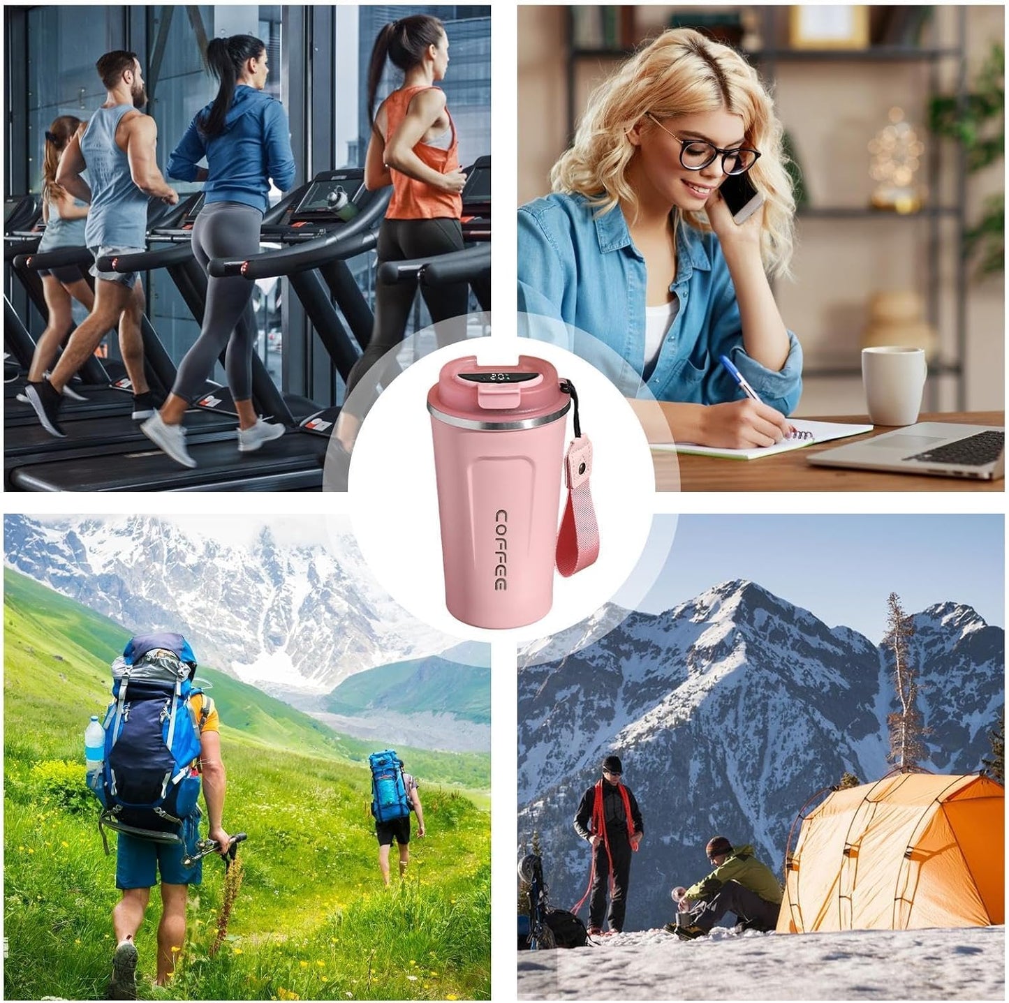 Temperature Water Bottle - Coffee  Mug, Stainless Steel Tumbler | Leakproof Lid Thermal Cup, Portable Heat Retaining Flask, Insulated Bottle ofice School Trip Outdoor Use