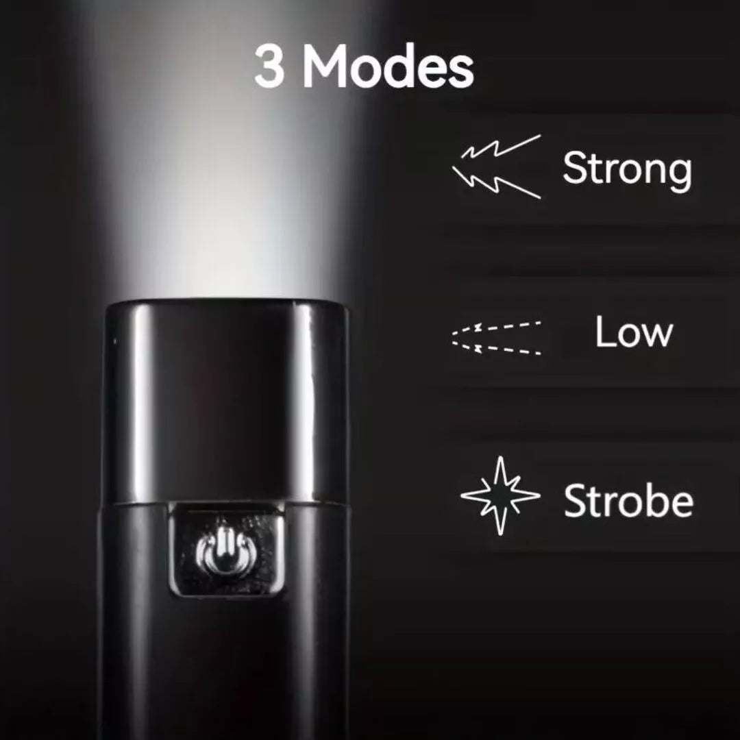 Smile Shark LED Flashlight Portable Strong Light Long-range Small Rechargeable Lamp Power Bank Multi-Function