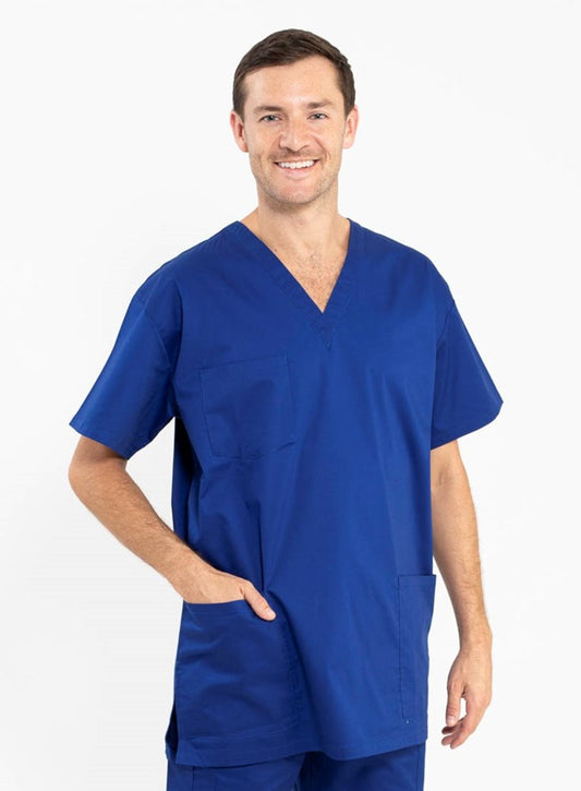 Scrub Shine Classic Unisex Scrub Top Royal Blue