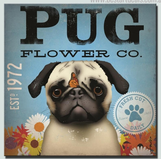 Pug Flower Co Canvas